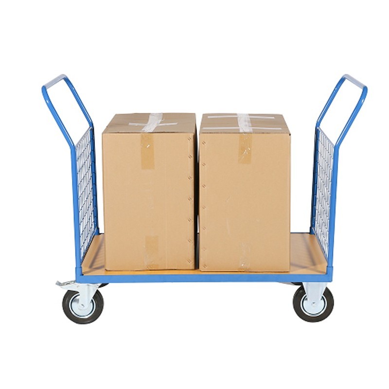 Vista de perfil del carro con malla 500kg con cartón vista de perfil