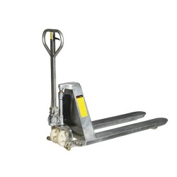 Vista general de la transpaleta de gran elevación 1000kg galvanizada