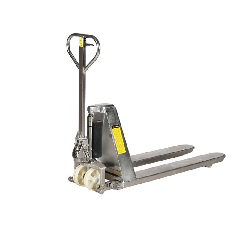 Vista delantera de la transpaleta de gran elevación 1000kg INOX 316