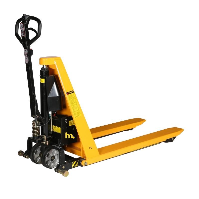 Vista delantera del transpaleta eléctrica 1000 kg horquilla baja