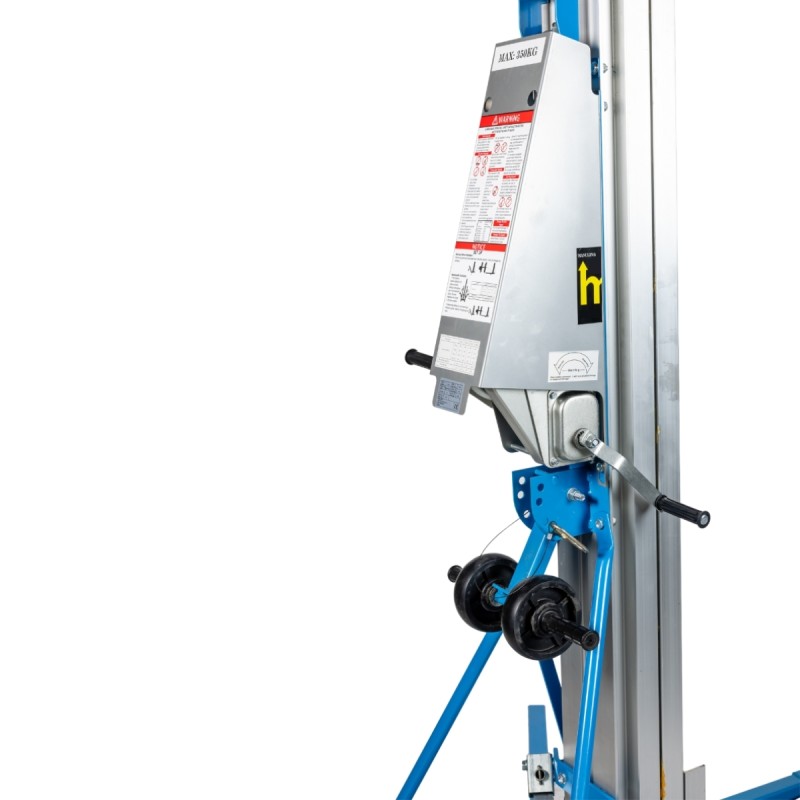 Zoom sobre el mecanismo del Elevador de materiales - elevación 3500 mm