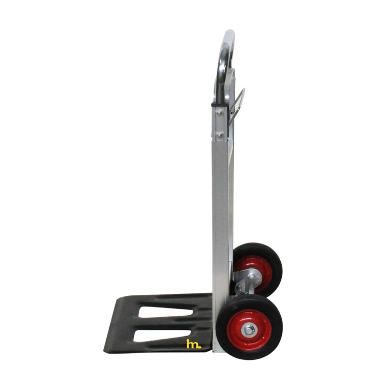 Vista de perfil de la Carretilla de aluminio plegable - 90 kg sin desplegar