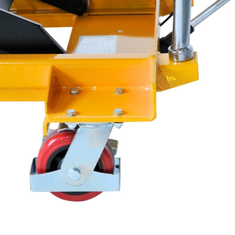 Zoom a la rueda de la Plataforma elevadora hidráulica 500 kg - 1600 X 810 MM