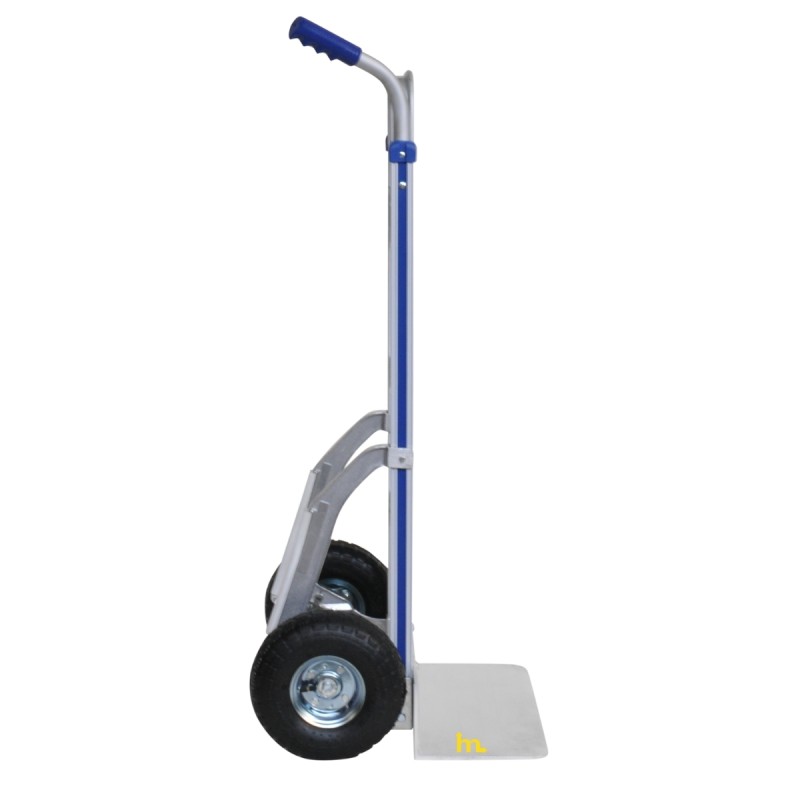 Vista de perfil - Carretilla de mano aluminio reforzado - 200 kg ruedas neumáticas