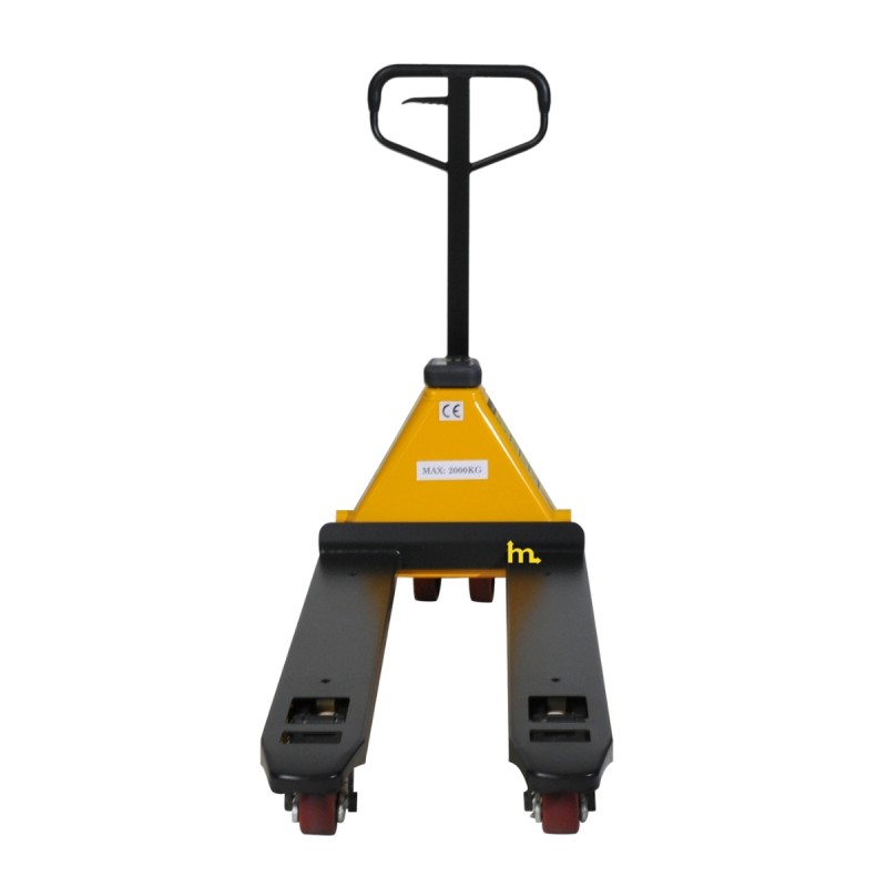 Vista frontal de la Transpaleta pesadora a pilas Capacidad 2000kg