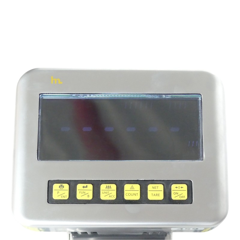 Vista de la bascula de la transpaleta con bascula INOX 304 - 2000 kg - Precisión 0,1%