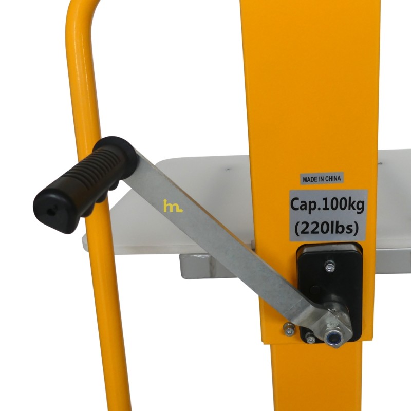 Vista de la manivela del apilador Puesto de trabajo con manivela 100 kg - Elevación 1500 mm