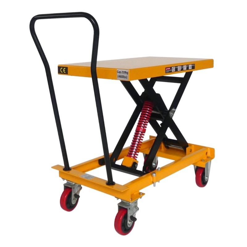 Vista general de la mesa elevadora manual con nivel constante 210 kg - Plataforma 815x500 mm