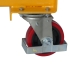 Vista de las ruedas de la mesa elevadora manual con nivel constante 400 kg - Plataforma 1010x500 mm