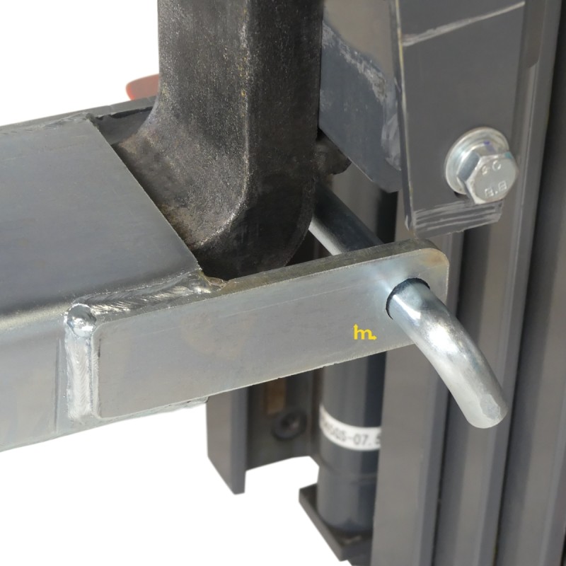 Vista de la fijación de las extensiones de horquillas longitud 1600 mm