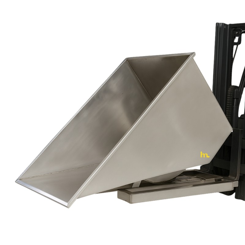 Vista de la tolva autobasculante inoxidable - 1100L