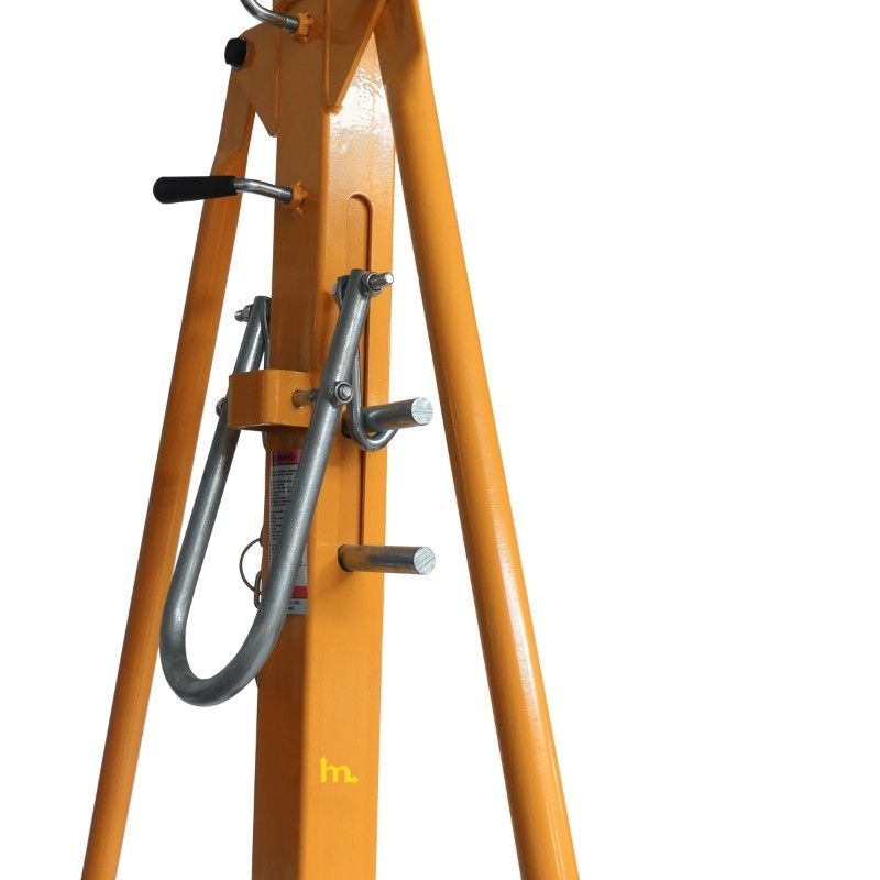 Zoom al sistema de seguridad del Pórtico grúa móvil Capacidad 1500 kg