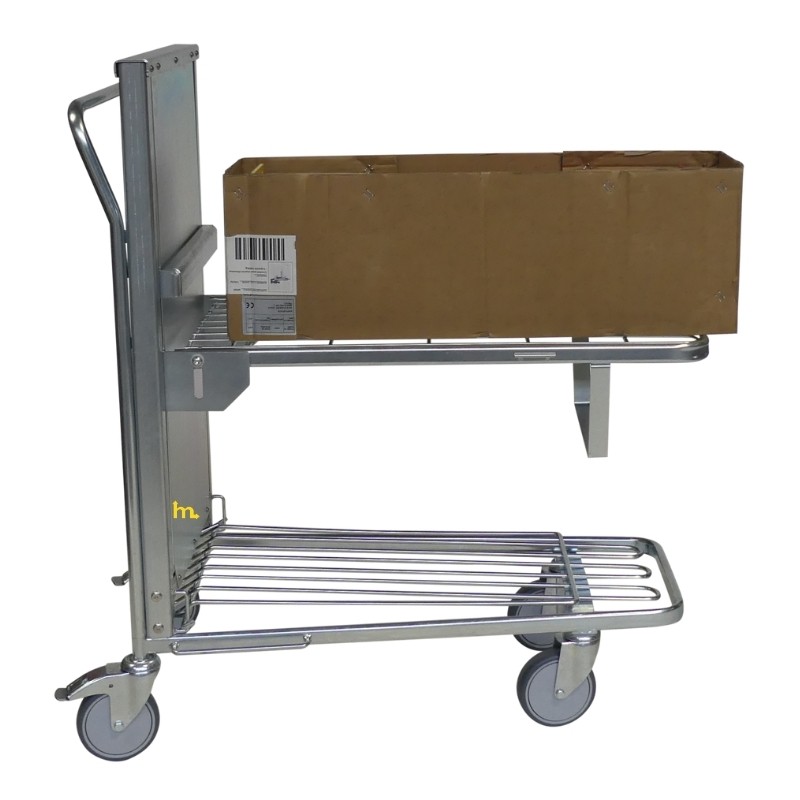 Vista de perfil del Carro con nivel constante 300 kg con mercancías