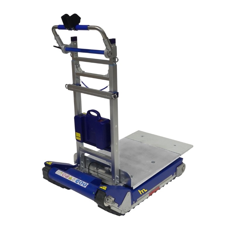 Vista delantera de la Carretilla para subir escaleras eléctrica de oruga - 420 kg