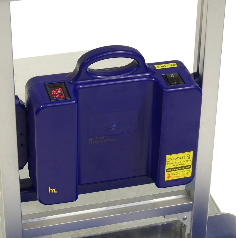 Zoom a la batería de la Carretilla para subir escaleras eléctrica de oruga - 420 kg