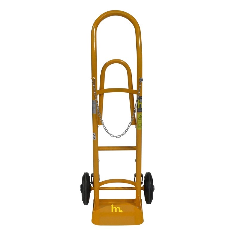 Vista frontal de la carretilla portabombona 120 kg