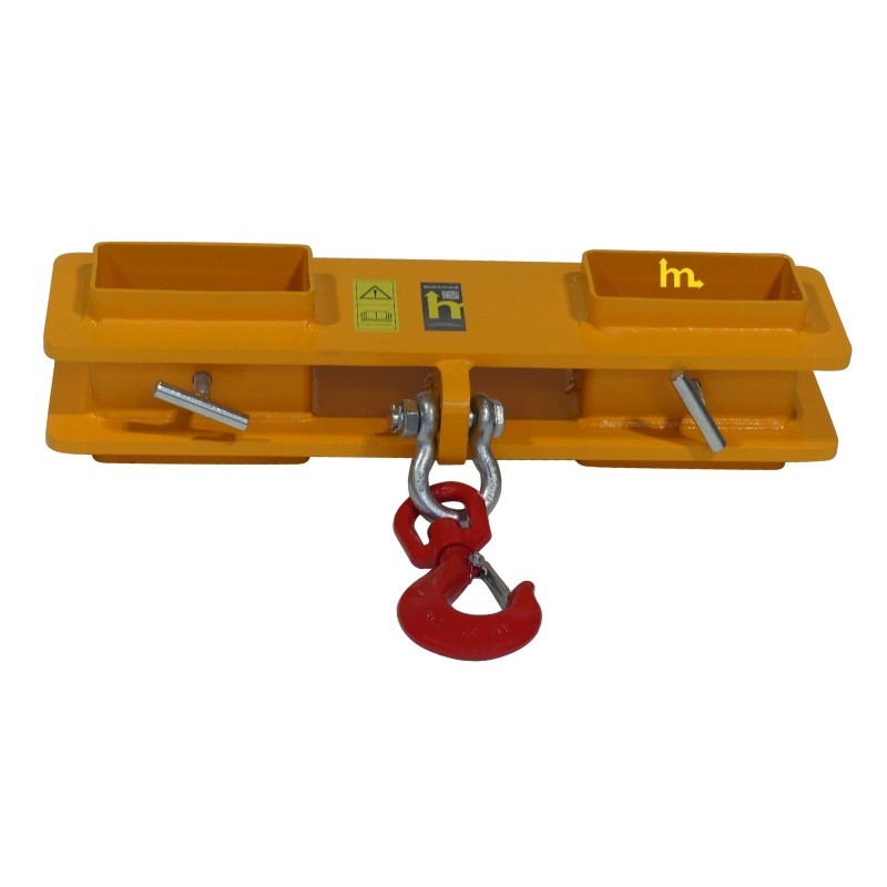 Vista frontal del gancho para carretilla elevadora 5 toneladas