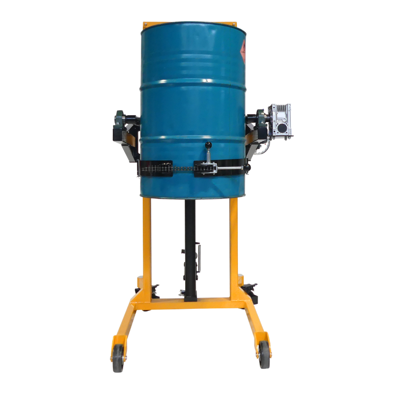 Apilador volteador de barriles 450 kg - Elevación 1500 mm con barril vista frontal